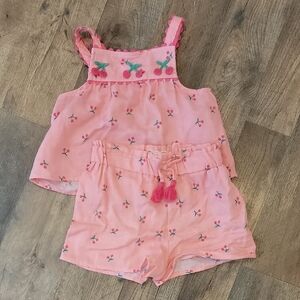 btween Pink Kids Shorts with Embroidered Accents